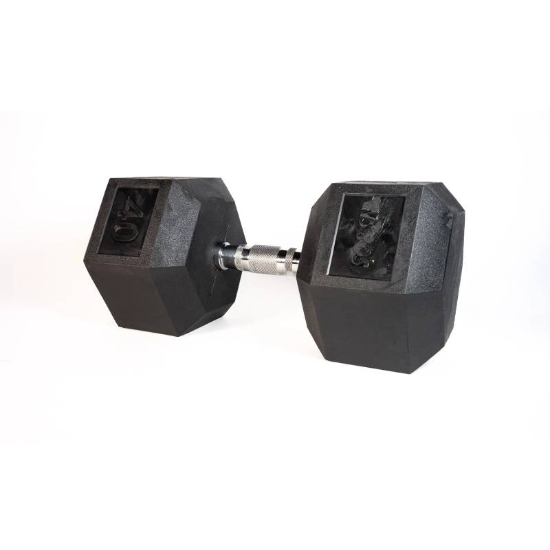 Sq&sn Hexagon Håndvægt (40 Kg) Med Forkromet Greb. Udstyr Til Crossfit Træning, Styrketræning Og Funktionel Træning
