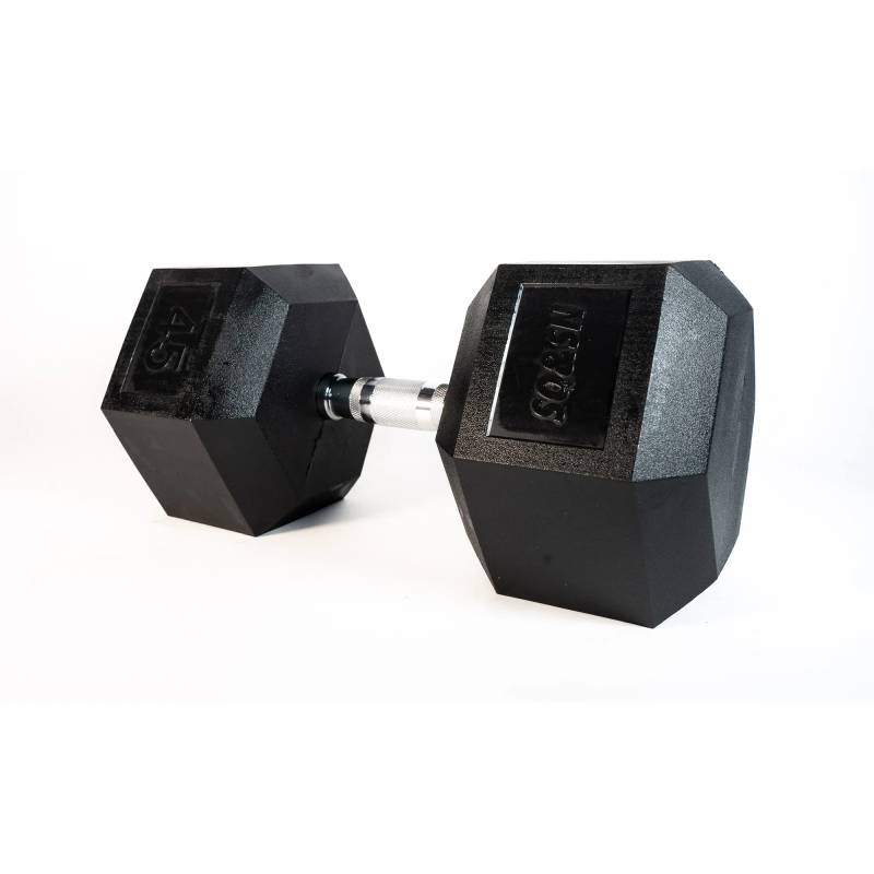 Sq&sn Hexagon Håndvægt (45 Kg) Med Forkromet Greb. Udstyr Til Crossfit Træning, Styrketræning Og Funktionel Træning