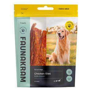 Faunakram Hundesnack M. Kyllingebrystfilet, Valuepack - 300 G.