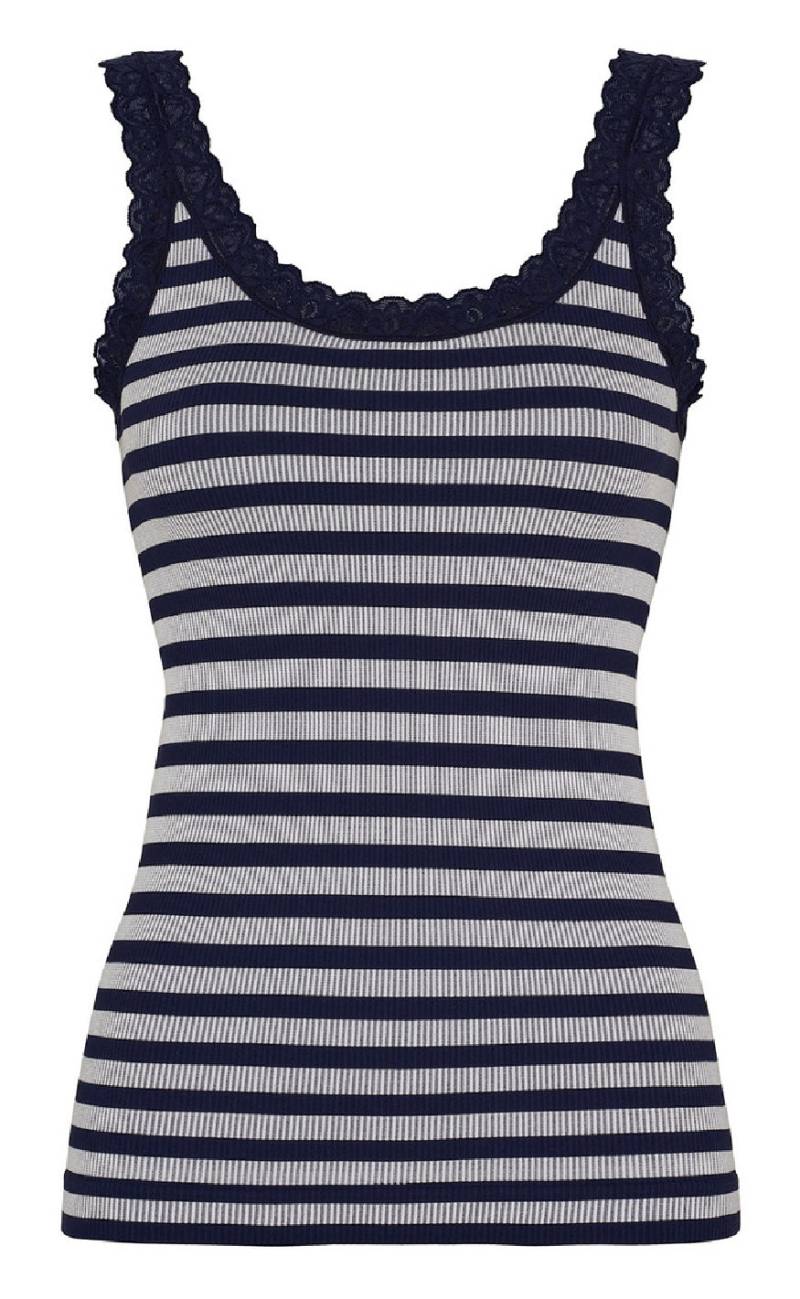 Tim & Simonsen Top - Isa Rib - Blu/Bianco