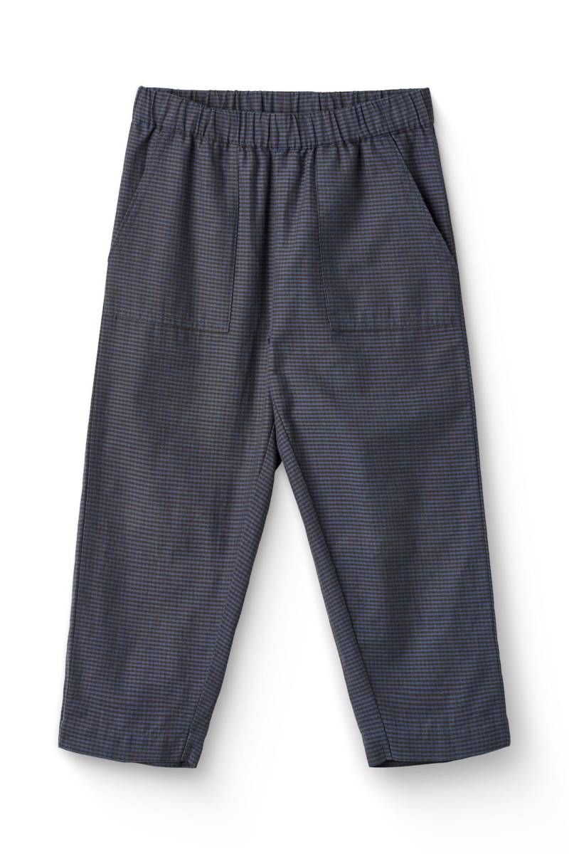 Ternet Bukser Med Elastik I Taljen - Brown Blue Check Comb - Brown Blue Check Comb / 128 - Copenhagen Colors