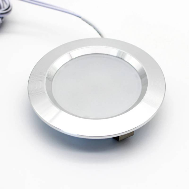 Ledlife Reco68 Møbelspot Ra92  Indbygning - Hul: ø5,5 Cm, Mål: ø6,8 Cm, Børstet Stål, 2,7w, 12v Dc - Dæmpbar : Dæmpbar, Kulør : Neutral