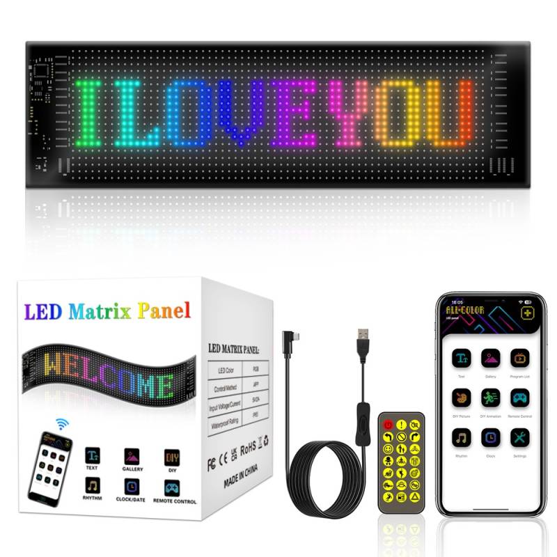 2x Pixel Matrix Panel 20x64 - Bluetooth, 5v Usb