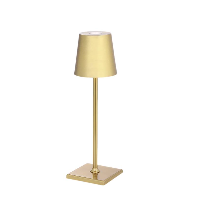Opladelig Led Mini Bordlampe - Guld, Touch Dæmpbar, Ip54 - Dæmpbar : Dæmpbar, Kulør : Varm