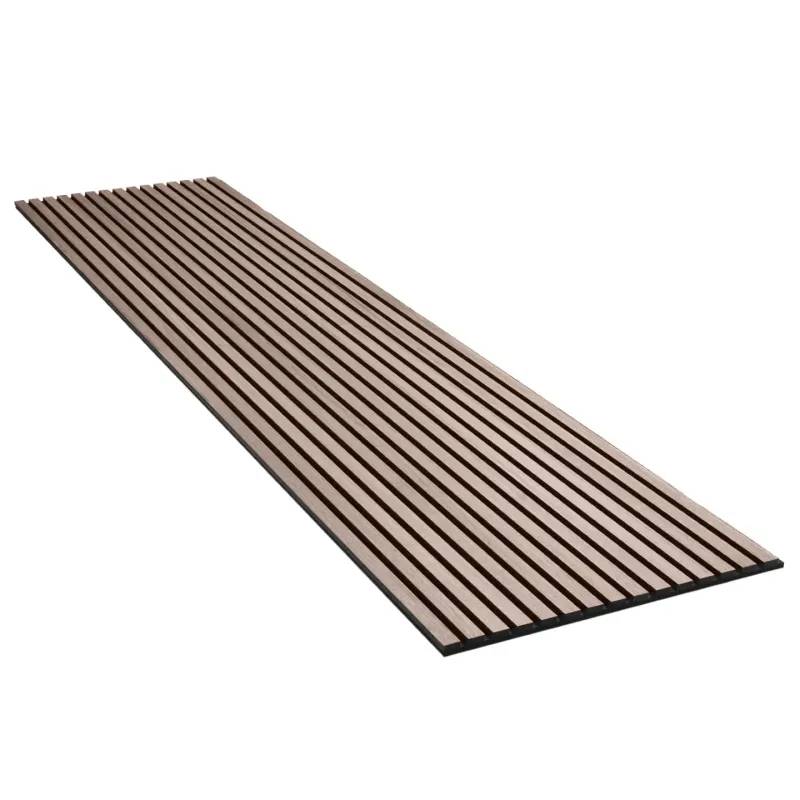 Acupanel  2400x600 Amerikansk Valnød Ubehandlet Sort Mdf - Sort Filt Fsc 70% Mix - Akustikpanel