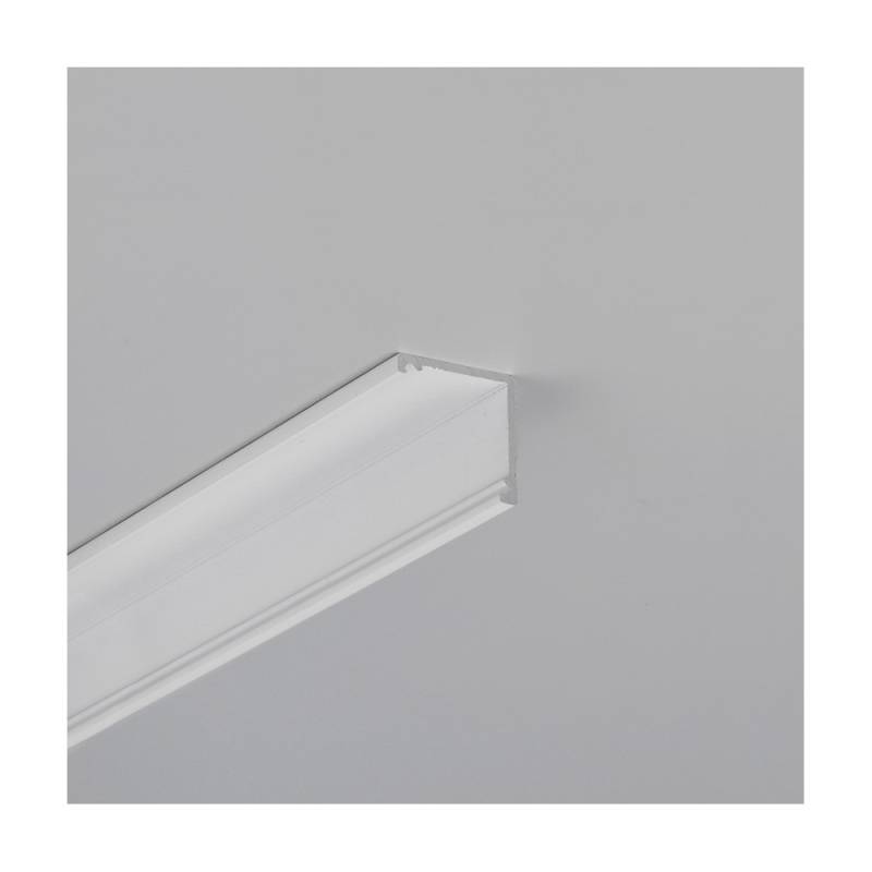 1m Aluprofil Cabi12 Duo E - Hvid Lakeret, Hjørne, Led Skinne - Topmet