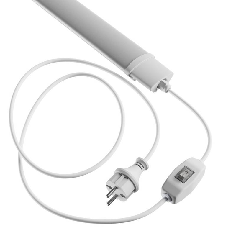120cm Led Armatur M. Stik Og Afbryder - 36w, 230v, 2m Kabel + Stik, Tænd/Sluk, Ip65 - Dæmpbar : Ikke Dæmpbar, Kulør : Neutral - Spectrum