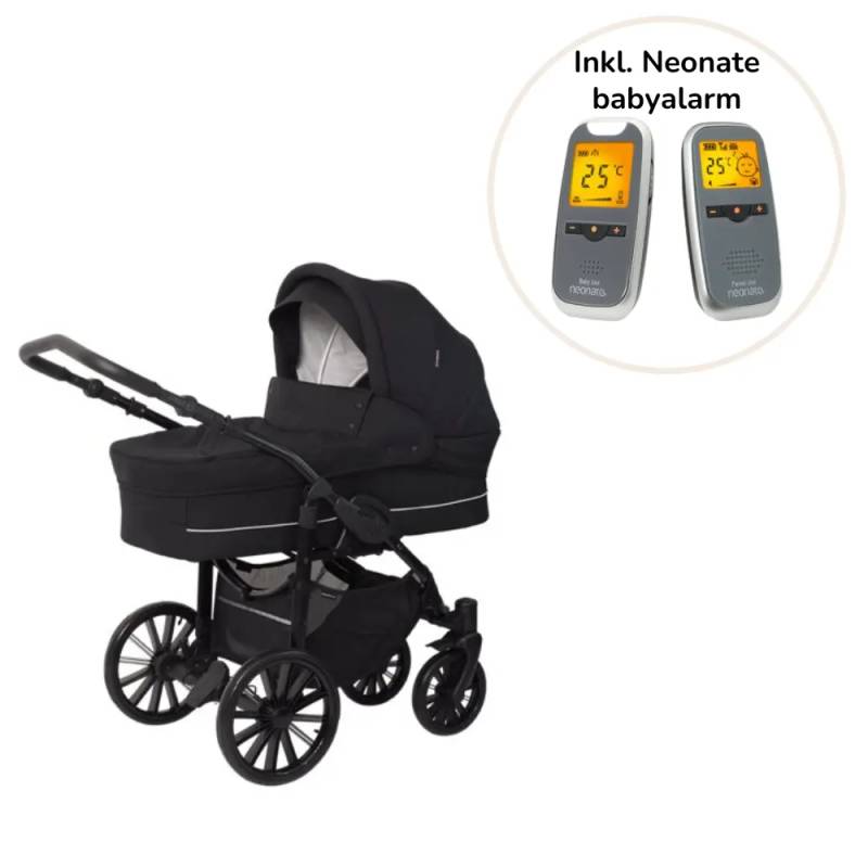 Nordic Lux Barnevogn - Dusty Black Inkl. Neonate Bc-6900d