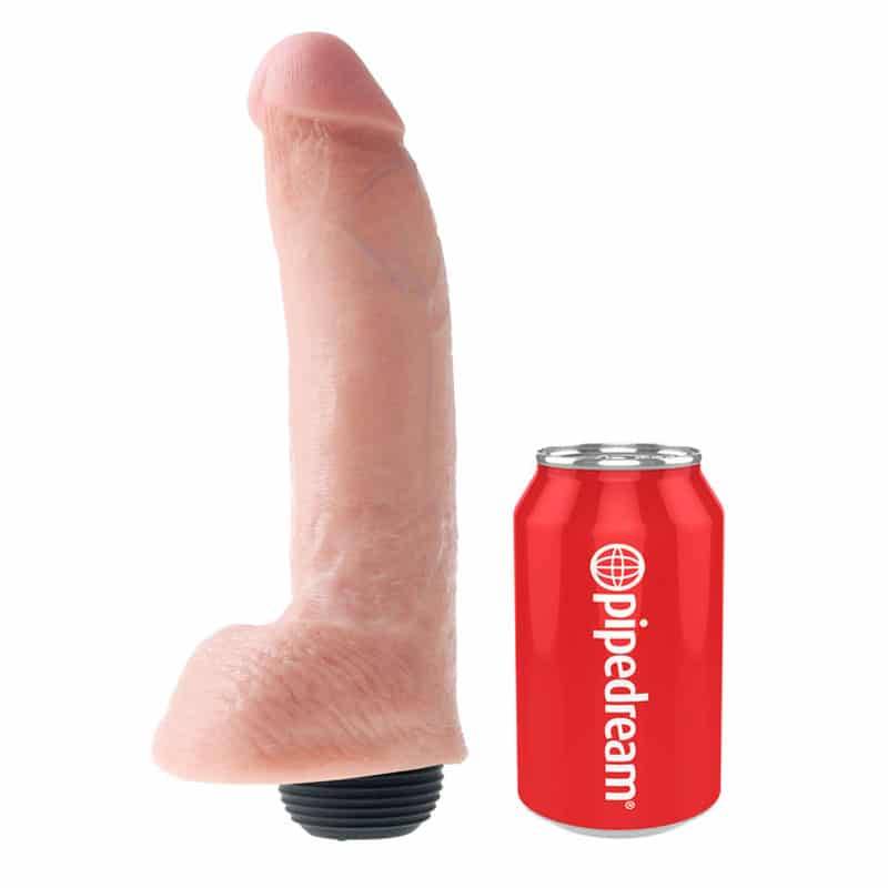King Cock Squirting Cock 9â€ Sprøjte Dildo M/Testikler - Lys Hudfarve