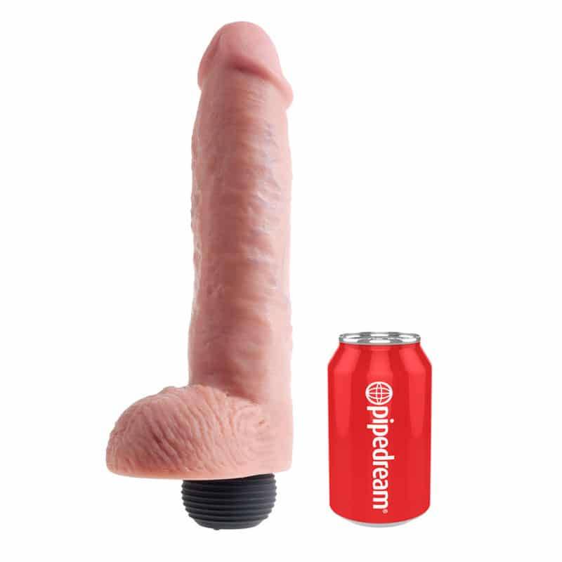 King Cock Squirting Cock 11â€ Sprøjte Dildo M/Testikler - Lys Hudfarve