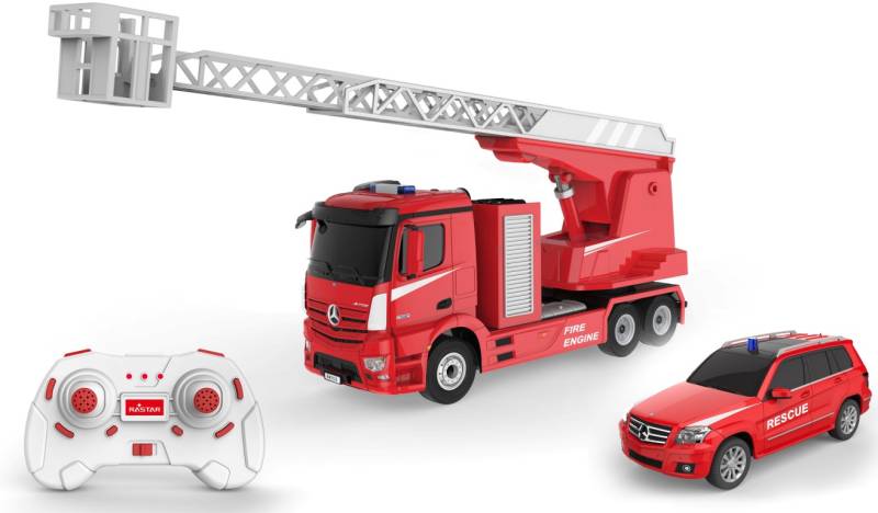 Mercedes-Benz Antos Fjernstyret Brandbil + Redningsbil 2.4g - Rastar
