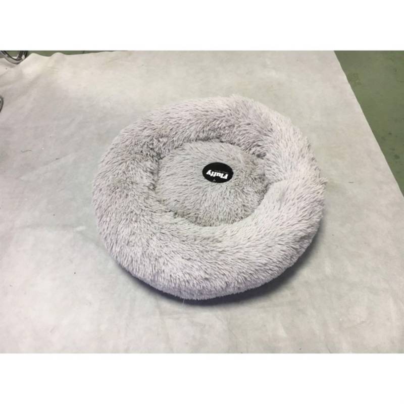 Fluffy Hundeseng, Lysegrå,  Small, 59 X 59 Cm