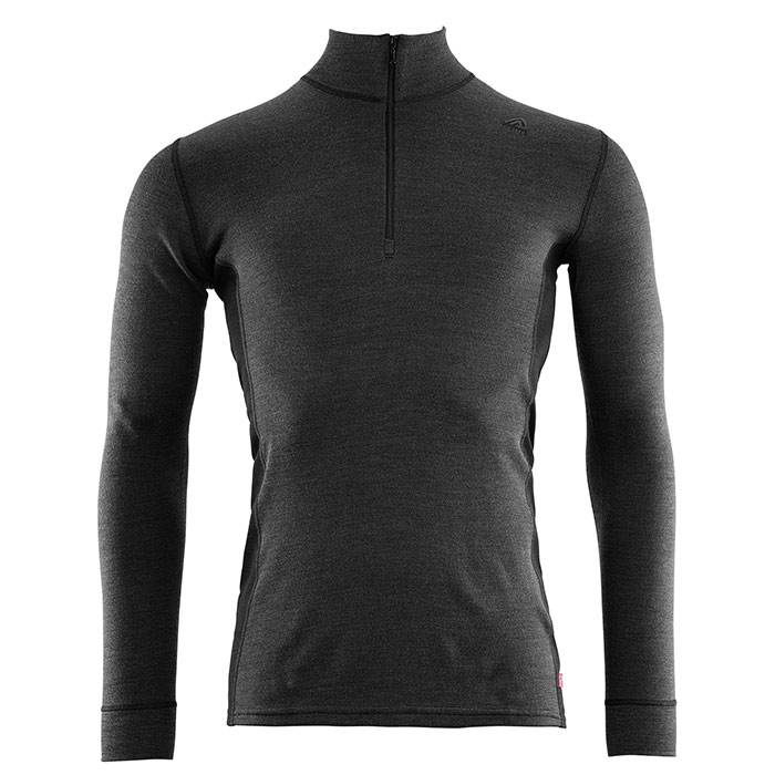 Aclima Warmwool Mock Neck W/Zip Man-Marengo/Black-Xl - Undertøj