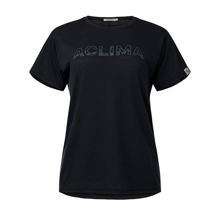 Aclima Lightwool T-Shirt Relaxed Fit Kvinder / Damer-Black-Xl - T-Shirts