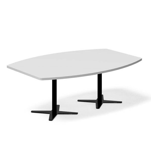 Konferencebord Dna, Lysgrå 2000x1200 Mm Bådformet, Sort Understel - Sono