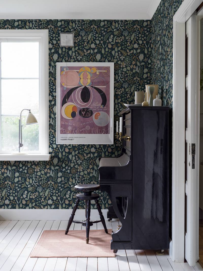 Stig Lindberg - Herbarium - Dark Blue - Boråstapeter