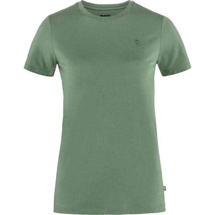 Fjällräven Abisko Wool Ss Kvinder / Damer-Patina Green-L - T-Shirts