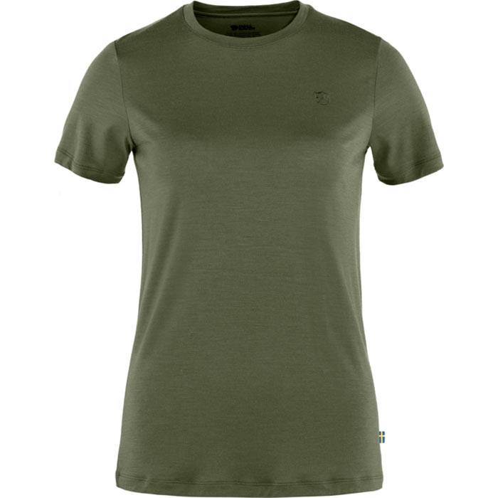 Fjällräven Abisko Wool Ss Kvinder / Damer-Laurel Green-M - T-Shirts