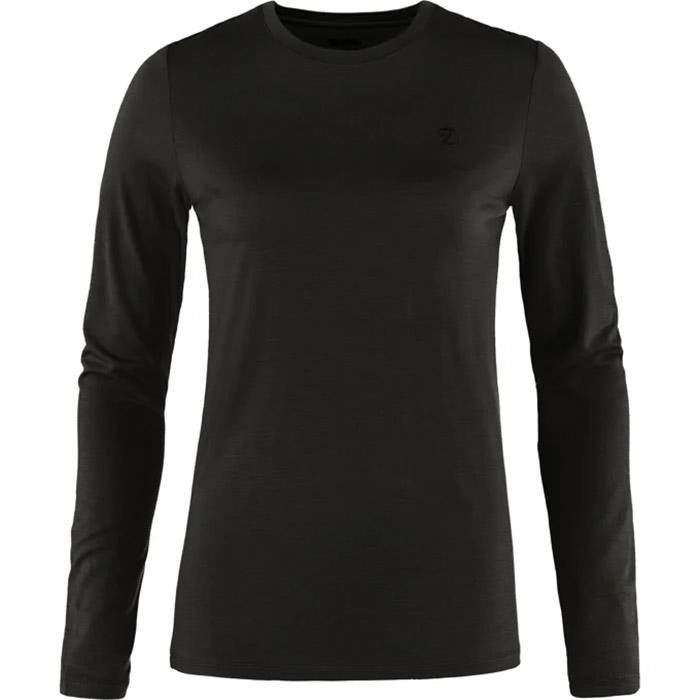 Fjällräven Abisko Wool Ls Kvinder / Damer-Black-Xl - T-Shirts