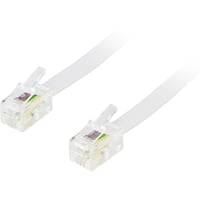 Deltaco Modulkabel, 4p4c(rj9/Rj10/Rj22) Til 4p4c(rj9/Rj10/Rj22), 5m, Hvid