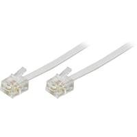 Deltaco Modulkabel, 6p4c(rj11) Til 6p4c(rj11), 10m, Hvid