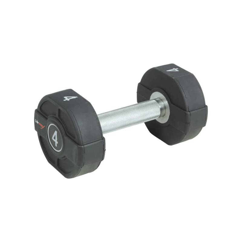 Lifemaxx Pu Håndvægt 4 Kg - Lige Riflet Håndtag - Udstyr Til Crossfit, Styrketræning Og Funktionel Fitness