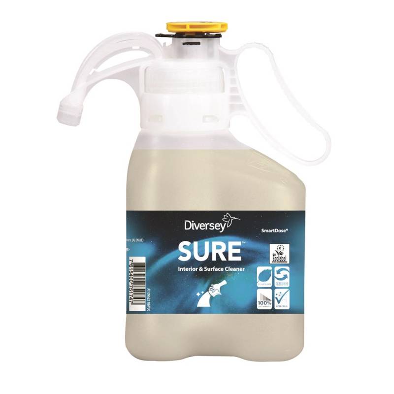 Sure Interior & Surface Cleaner, Plantebaseret Universal Rengøringsmiddel, Smartdose, 1,4 L - Diversey