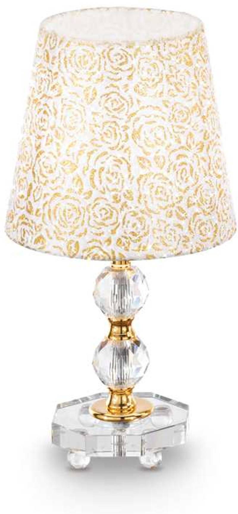 Bordlampe Ideal Lux Queen ø20 X H36,5 Cm  -  Guld Metal Og Krystal