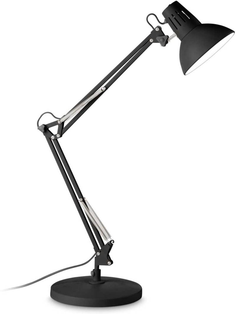 Bordlampe Ideal Lux Wally Sort Metal H58 Cm Med Justerbar Arm