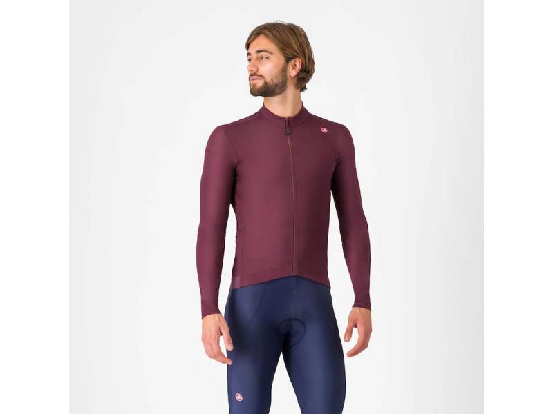 Castelli Espresso Thermal Jersey - Cykeltrøje - Lange ærmer - Deep Bordeaux - Xl