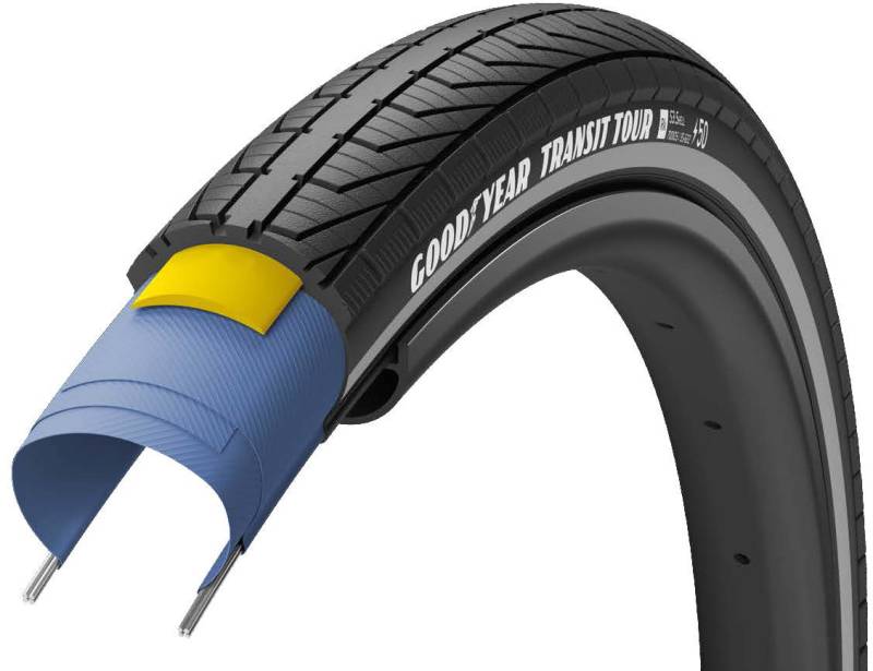 Goodyear Transit Tour S3 (3mm Indlæg) 700x35/40/50 - Sort