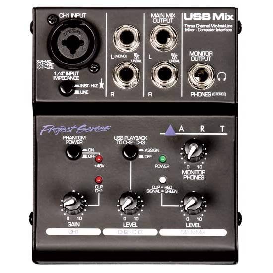 Art Mixer 3 Kanaler Med Usb Interface - Art Proaudio