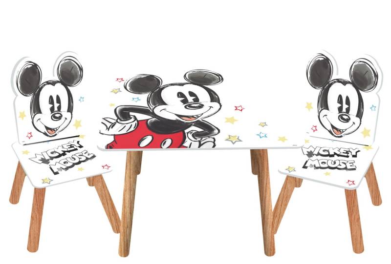 Disney Mickey Classic Træ Bord Med Stole - Arditex