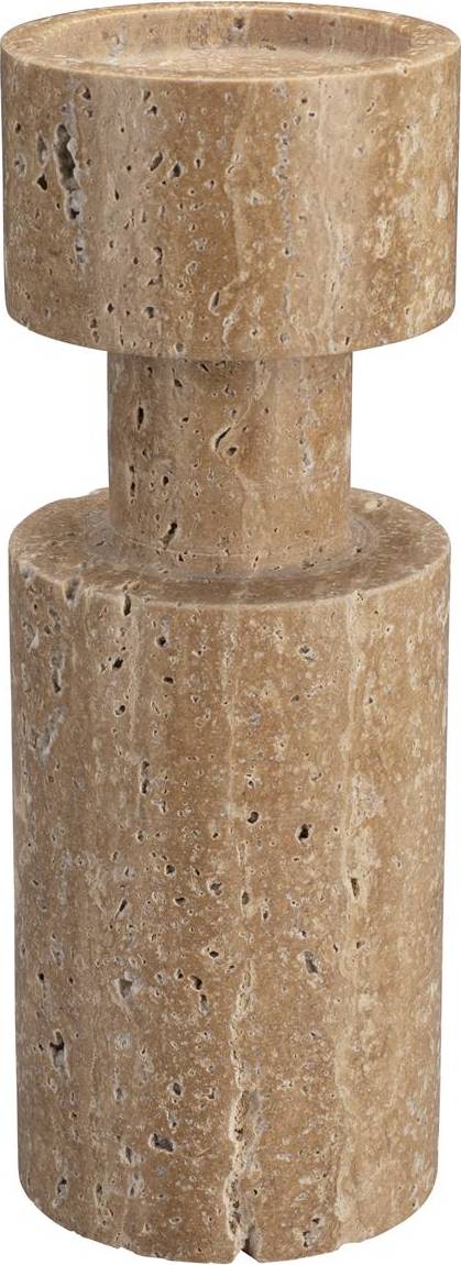 Lysestage Dutchbone Paros Håndlavet I Massivt Nougatfarvet Marmor Bloklys-Holder ø10 X H27 Cm