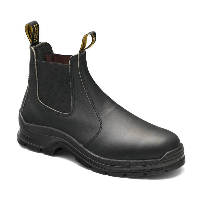 Blundstone 406 Work Boot, Black-45 - Læderstøvler Uden Snørebånd